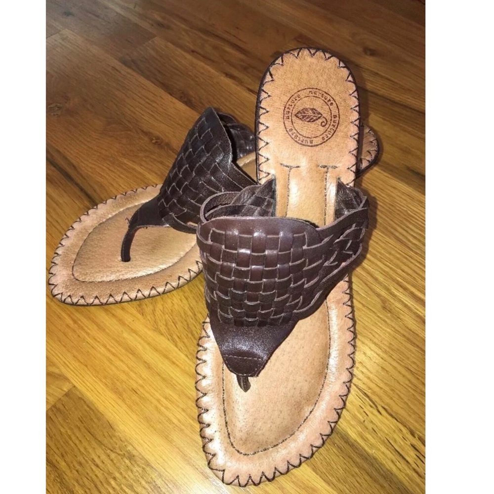 Nurture, Brazilian Leather Sandals, Small Wedge 7M